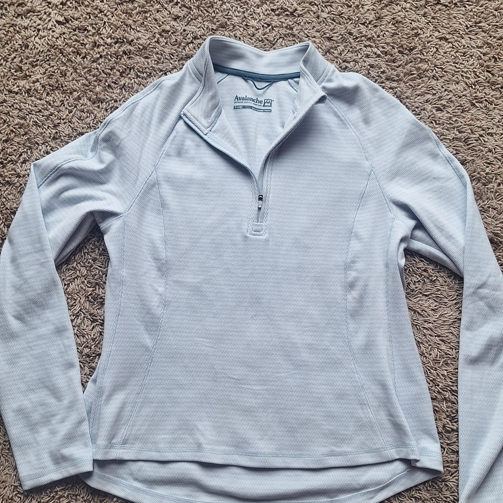 Avalanche Women's Light Blue Half-Zip Cowl Sweater